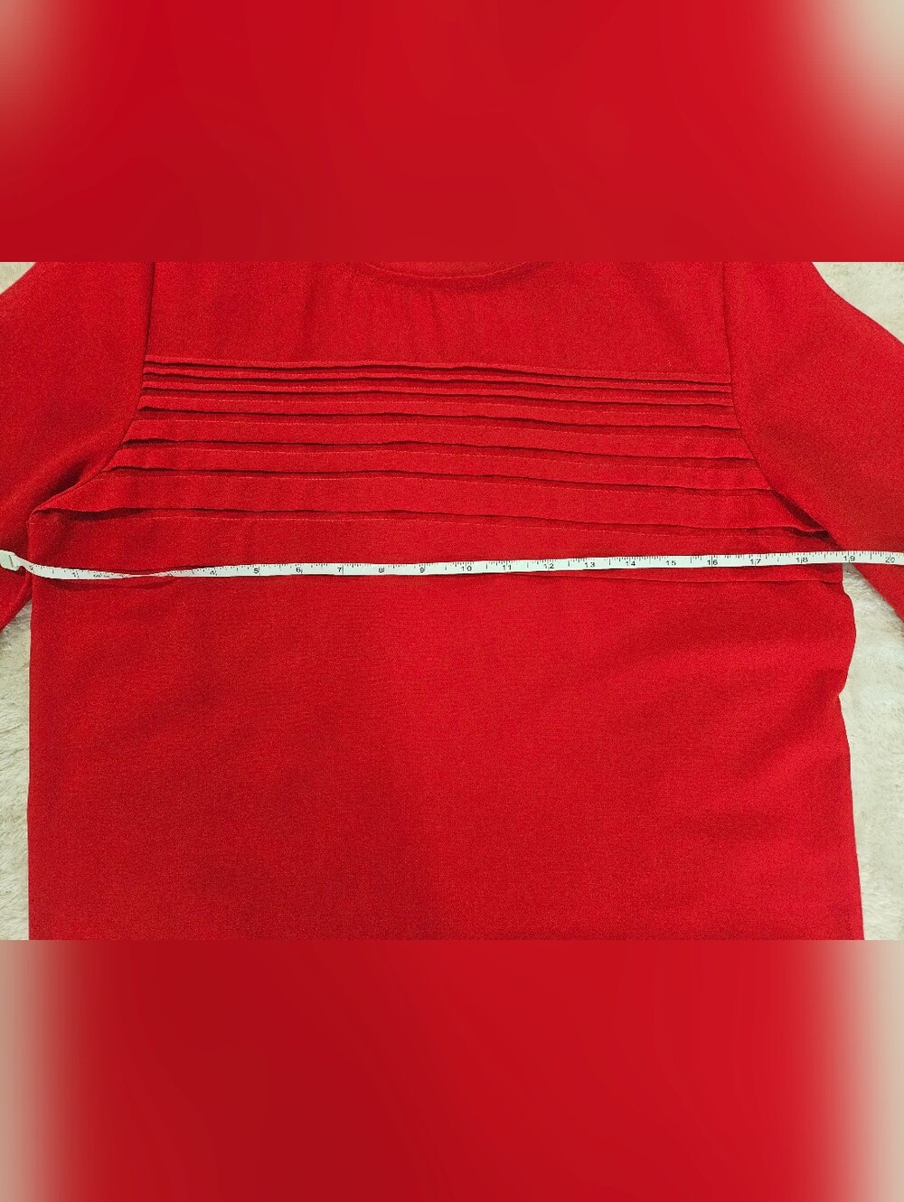 Red Long Sleeve Blouse Size S Business Casual Contemporary Feminine Work - Picture 4 of 7